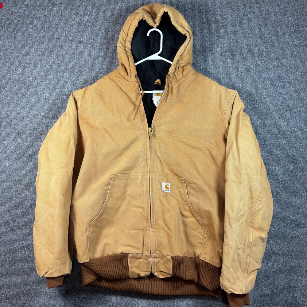 Vtg Carhartt Jacket Mens Large Tall J140 BRN Duck Canvas Quilted Lined Made USA